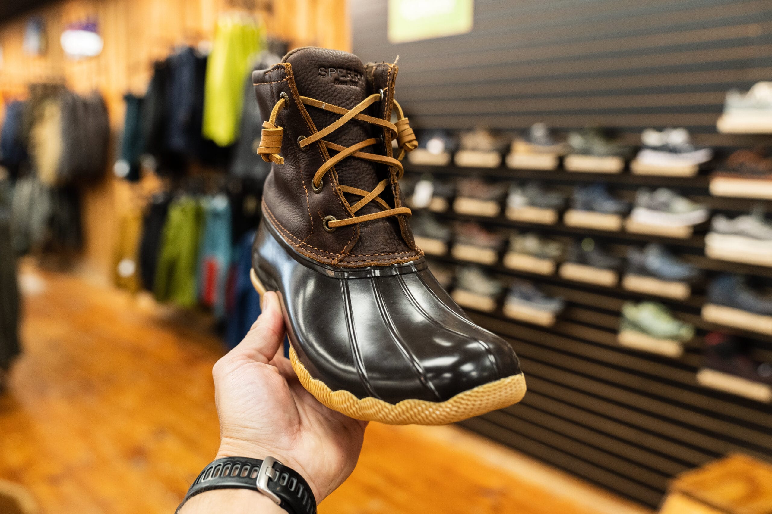 Boots similar to sperry duck clearance boots